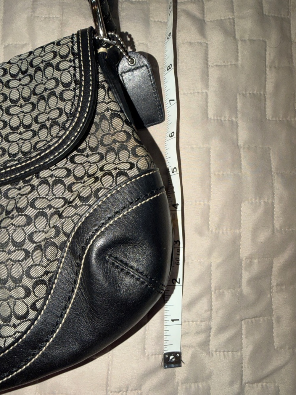 Vintage Coach SoHo Black Jacquard Signature Canvas Shoulder Bag F10926 - Picture 7 of 9